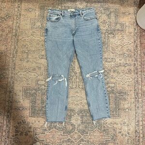 Abercrombie Distressed Blue Skinny Jeans